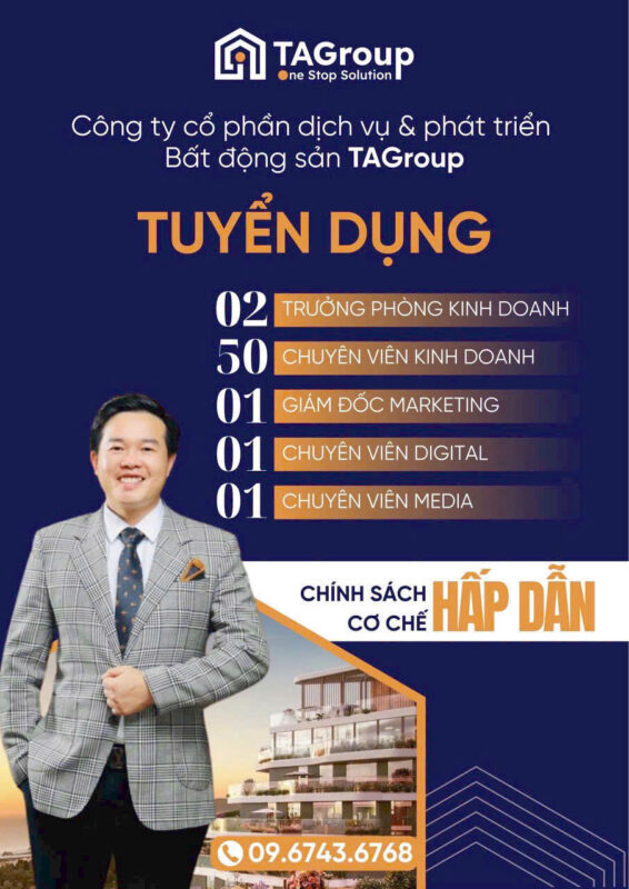 Thông tin tuyển dụng TA GROUP - Hotline: 0867 644 844 - Địa chỉ giao dịch: C3, dự án Khởi Thành, số 31, đường số 1, phường An Khánh, HCM