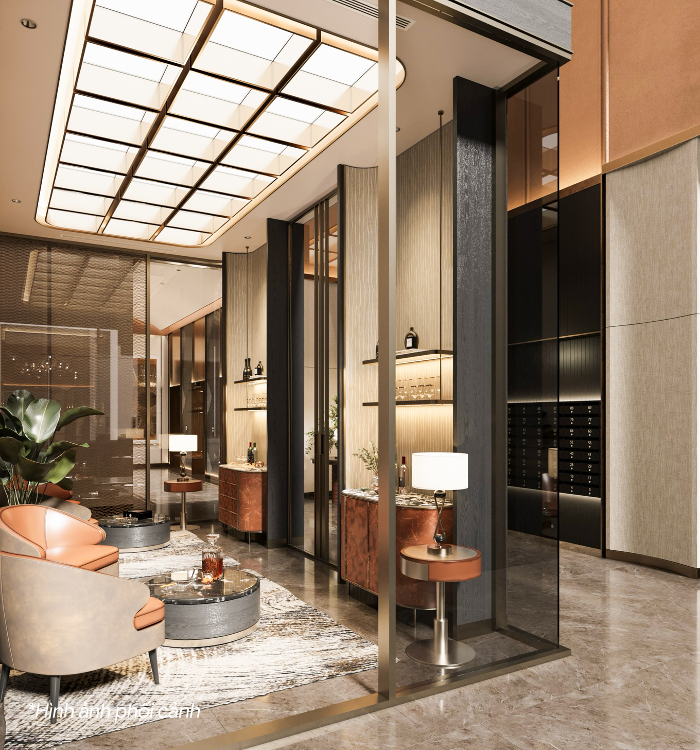 Phối cảnh không gian phòng khách của BST Lusso d’Arte (Ảnh: CĐT).